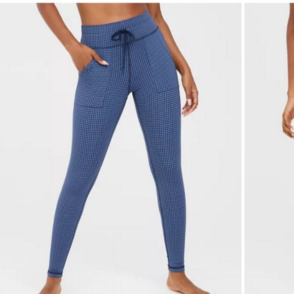 OFFLINE By Aerie Mini Houndstooth Drawcord Legging (Blue) - Picture 1 of 5